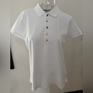 Lauren Ralph Lauren White Polo with Gold Buttons
